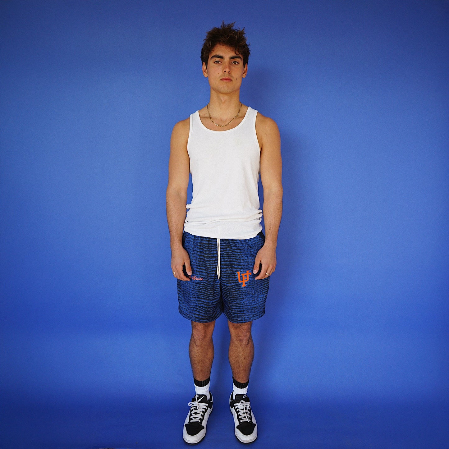 Black Gator Scale Mesh Shorts