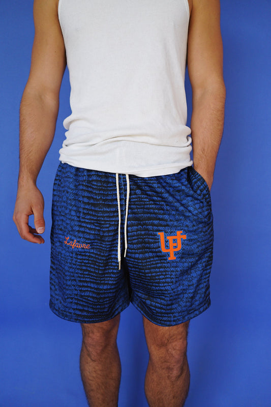 Black Gator Scale Mesh Shorts