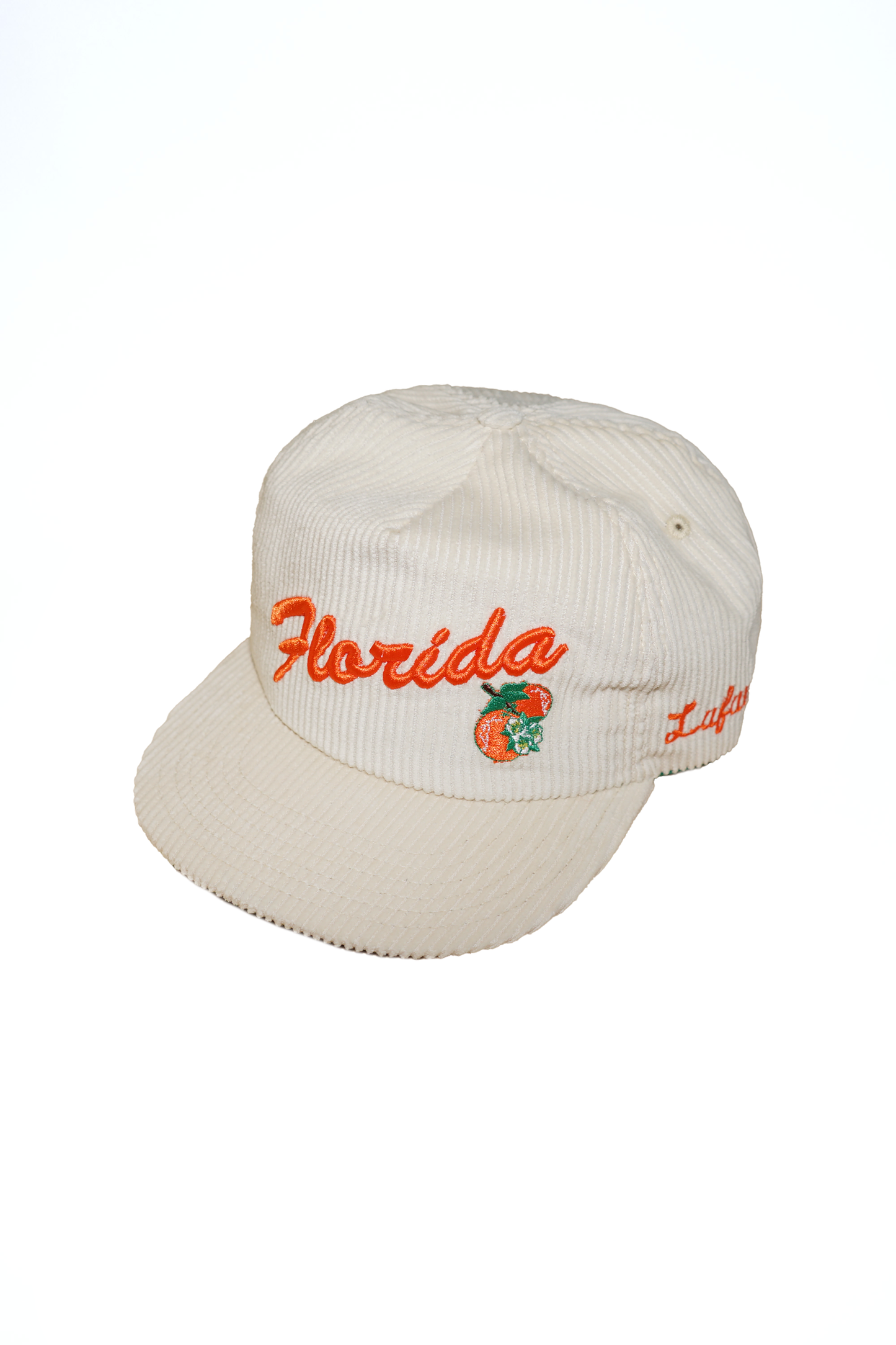 Beige cap with 'Florida' and a peach logo on a white background