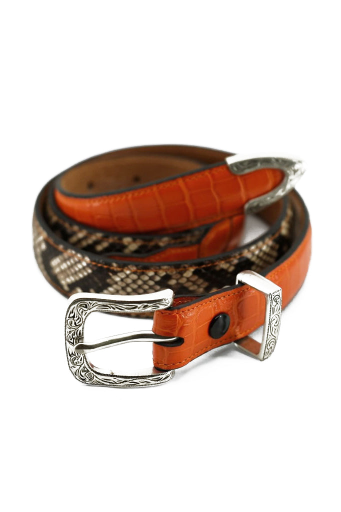 Bucs Orange Gator & Diamondback Skin Belt