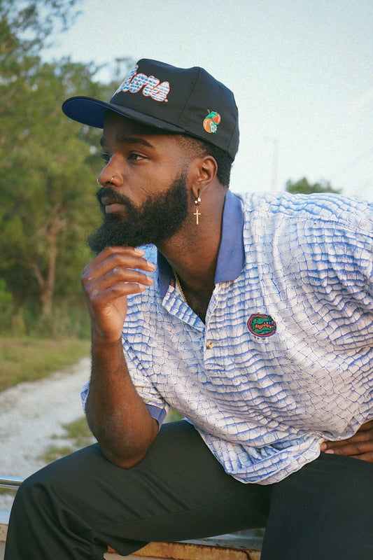 Black Gator Scales Snapback